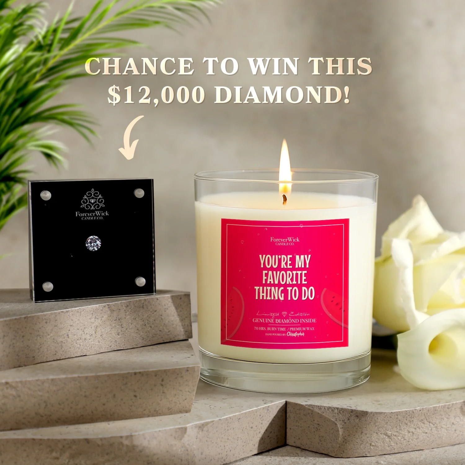 You're My Favorite Thing To Do Diamond Candle - Image 4