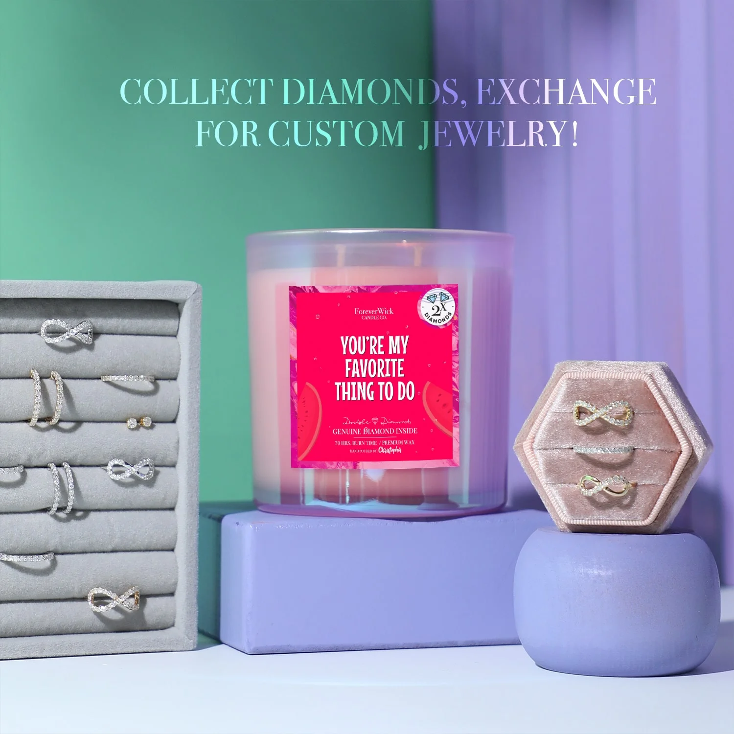 You're My Favorite Thing To Do Double Diamond Sparkle Candle - Image 5