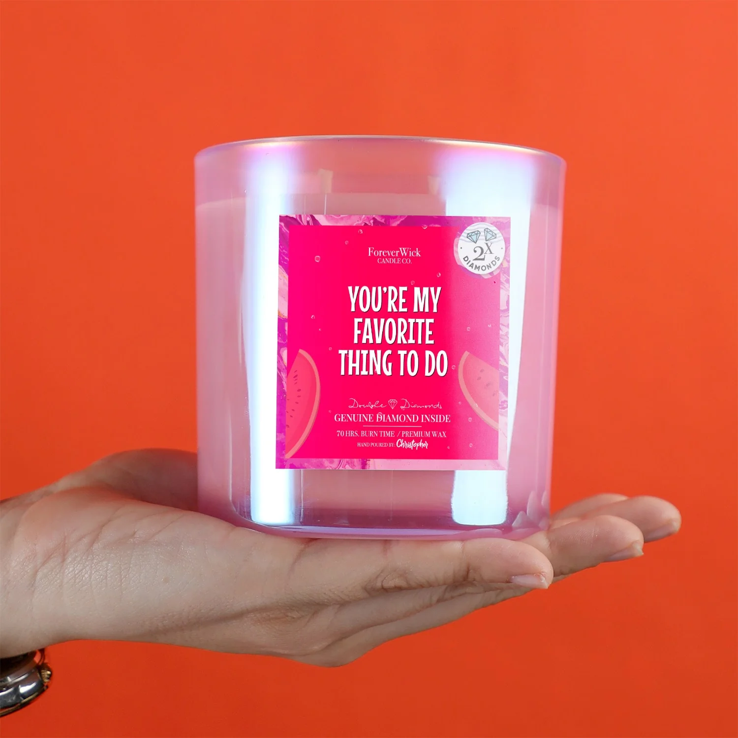 You're My Favorite Thing To Do Double Diamond Sparkle Candle - Image 6