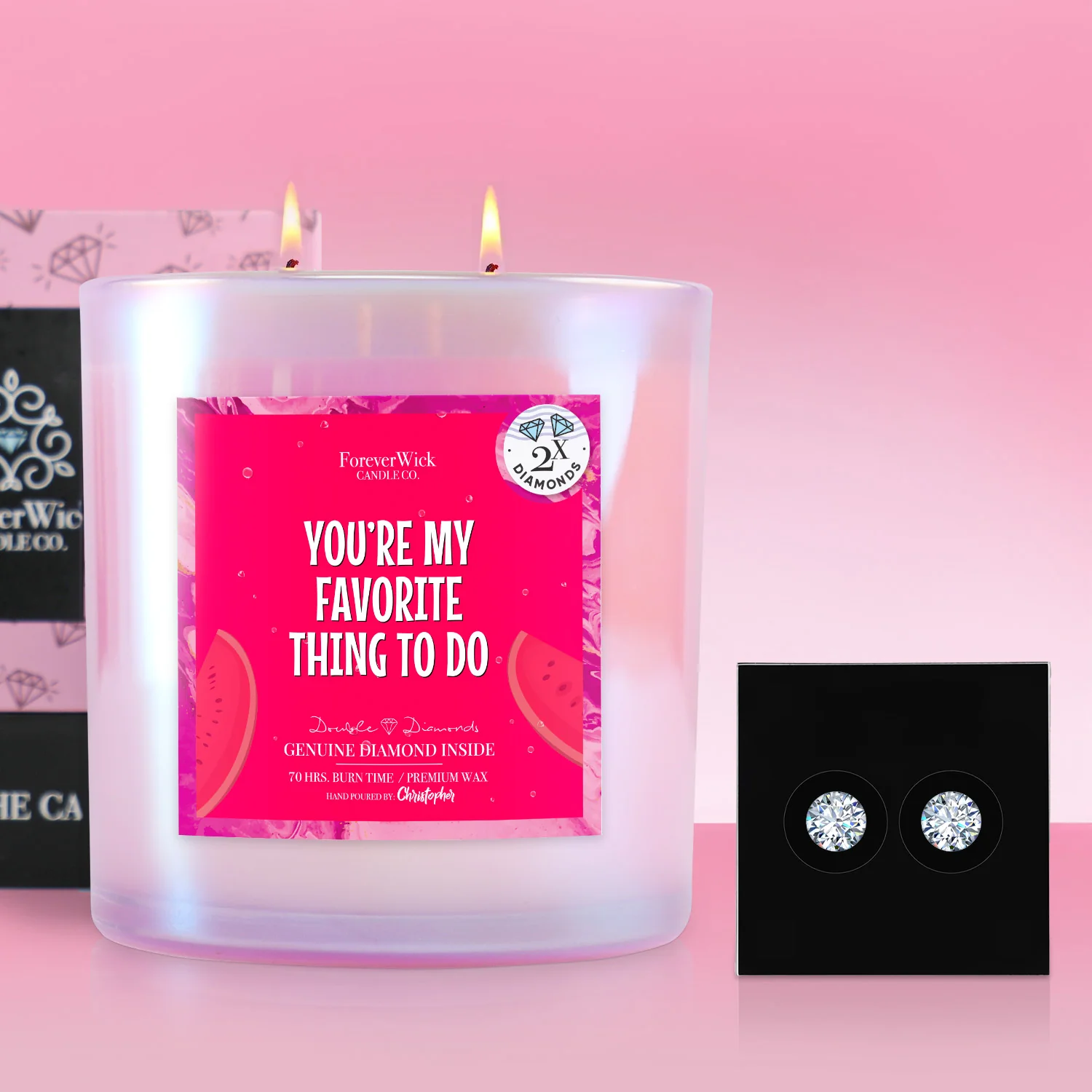 You're My Favorite Thing To Do Double Diamond Sparkle Candle - Image 7