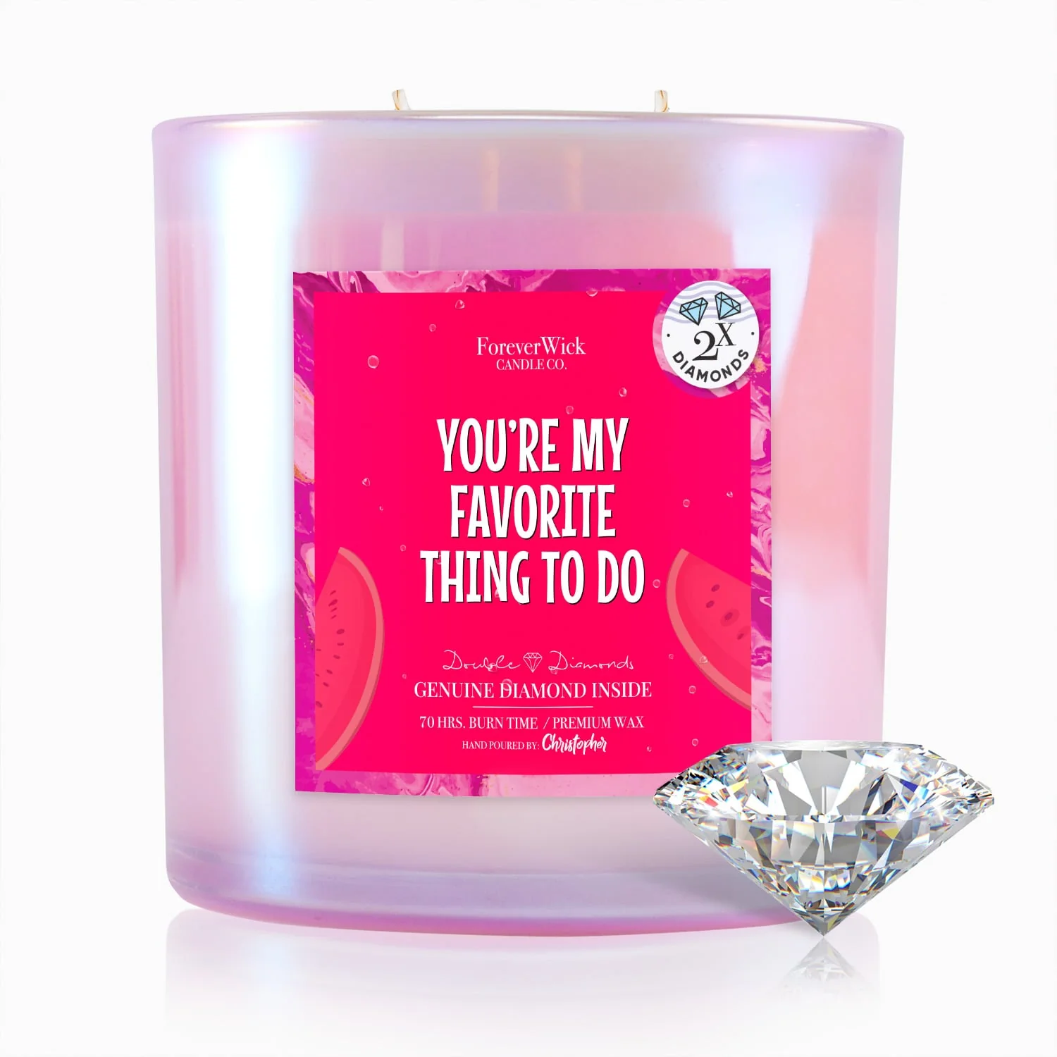 You're My Favorite Thing To Do Double Diamond Sparkle Candle - Image 8