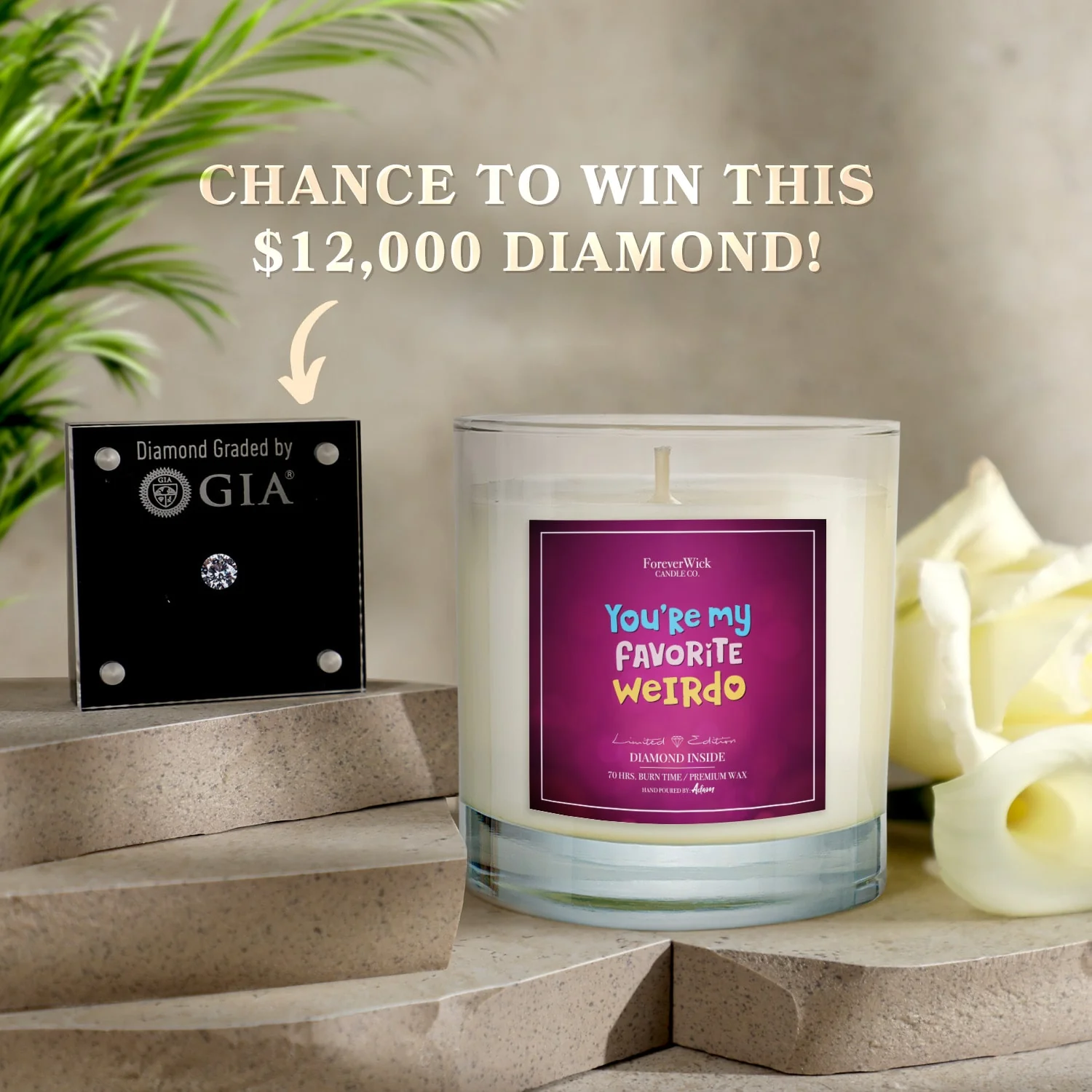 You're My Favorite Weirdo Diamond Candle - Image 4