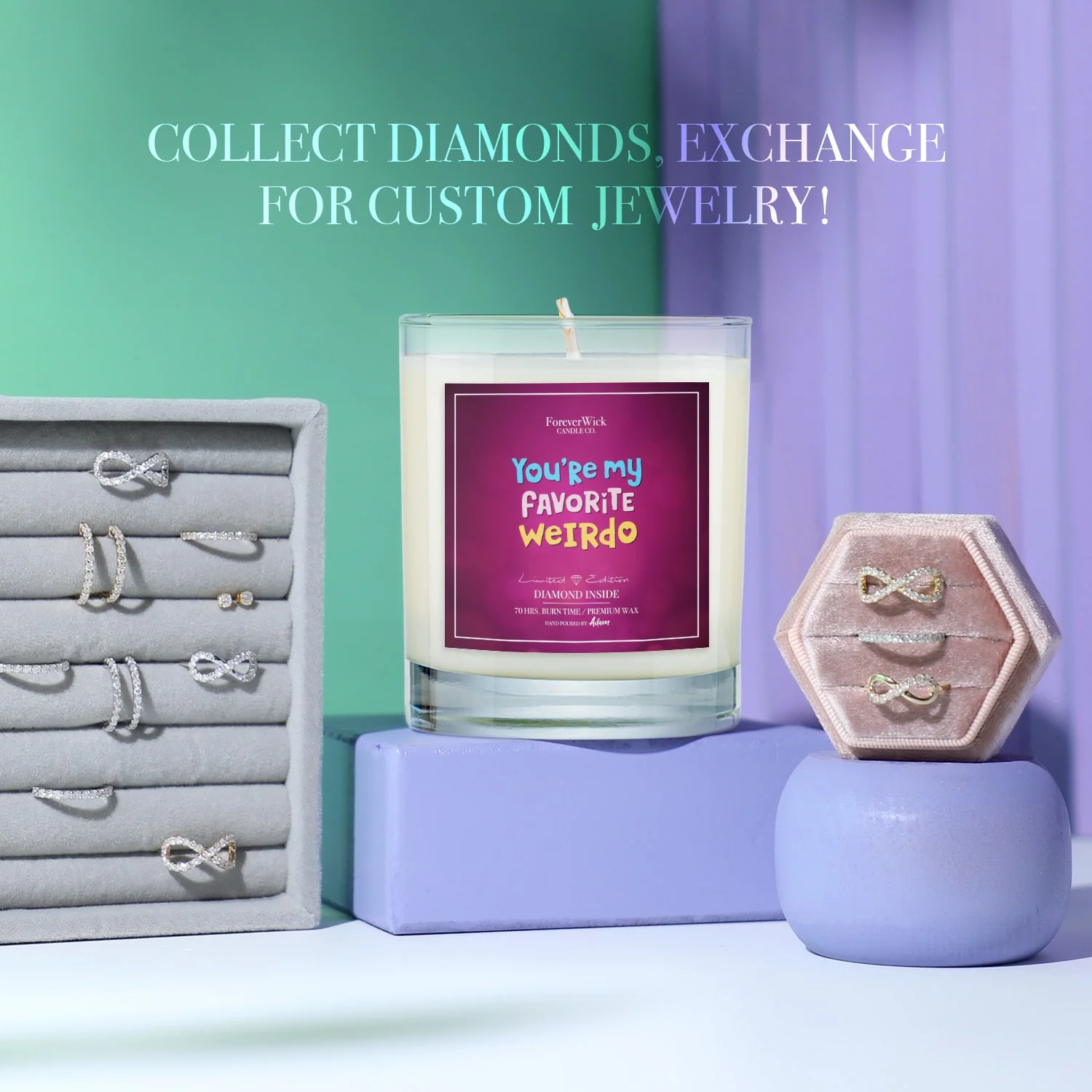 You're My Favorite Weirdo Diamond Candle - Image 5