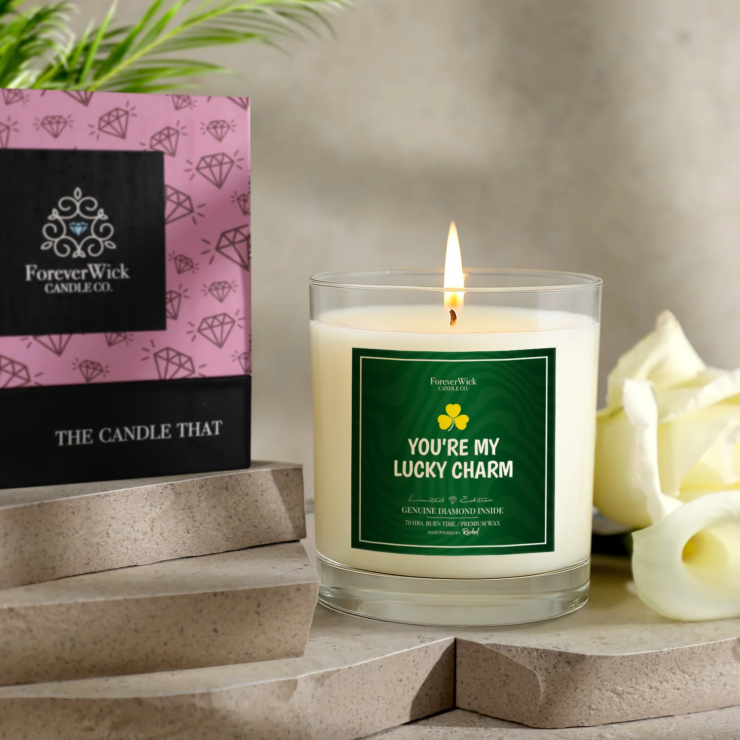 You're My Lucky Charm Diamond Candle - Image 4