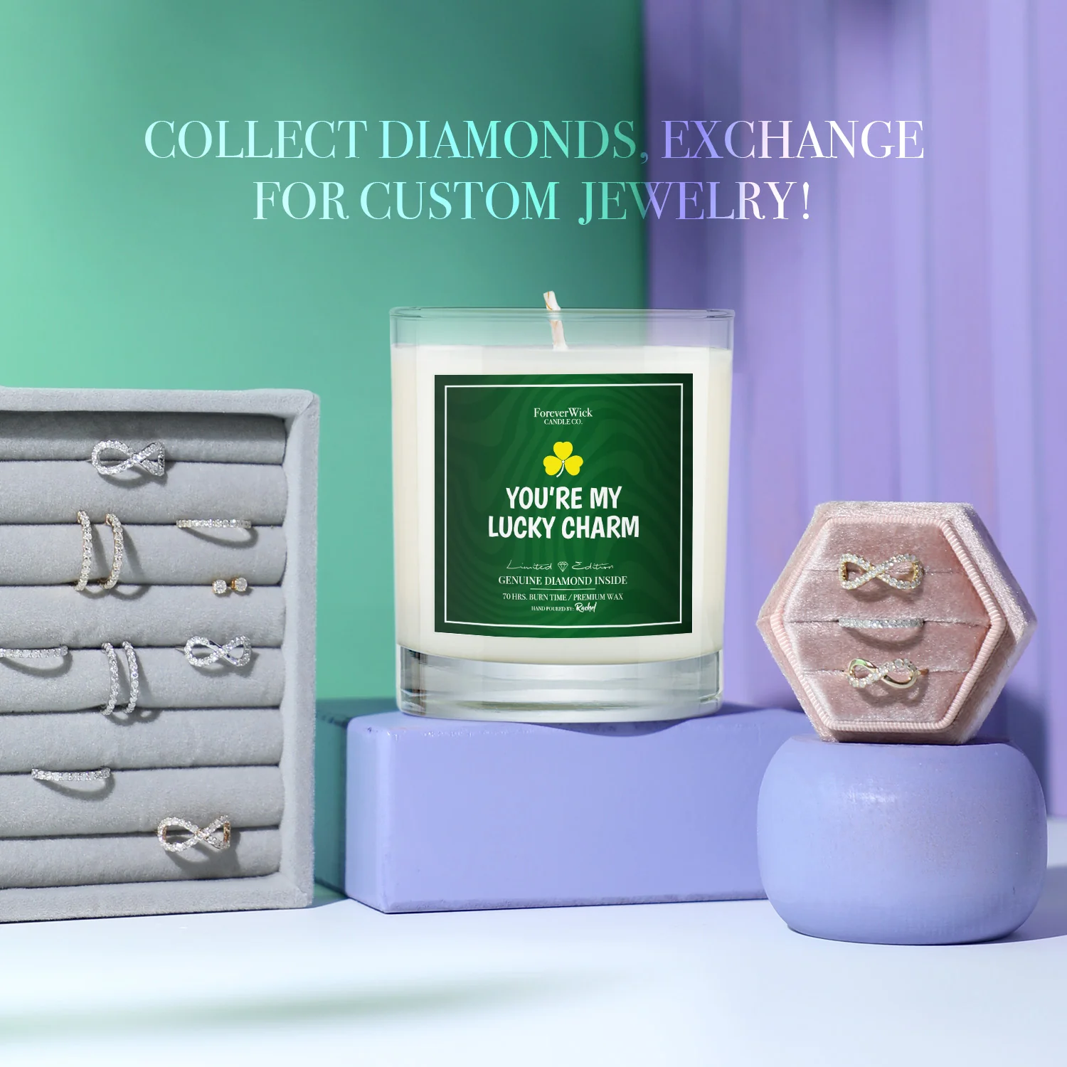 You're My Lucky Charm Diamond Candle - Image 5